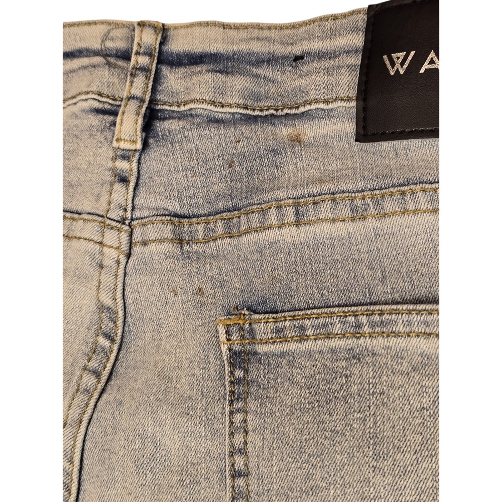 Waimea Mens 34x36 Lost Generation Embroidered Stacked Fit Jeans Bleach Wash NEW - Picture 12 of 13